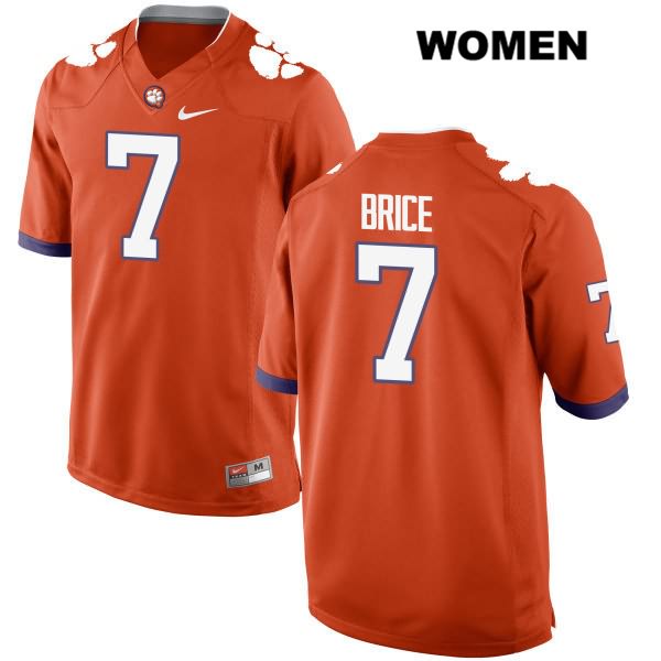 Women's Clemson Tigers #7 Chase Brice Stitched Orange Authentic Nike NCAA College Football Jersey ZWE5346US